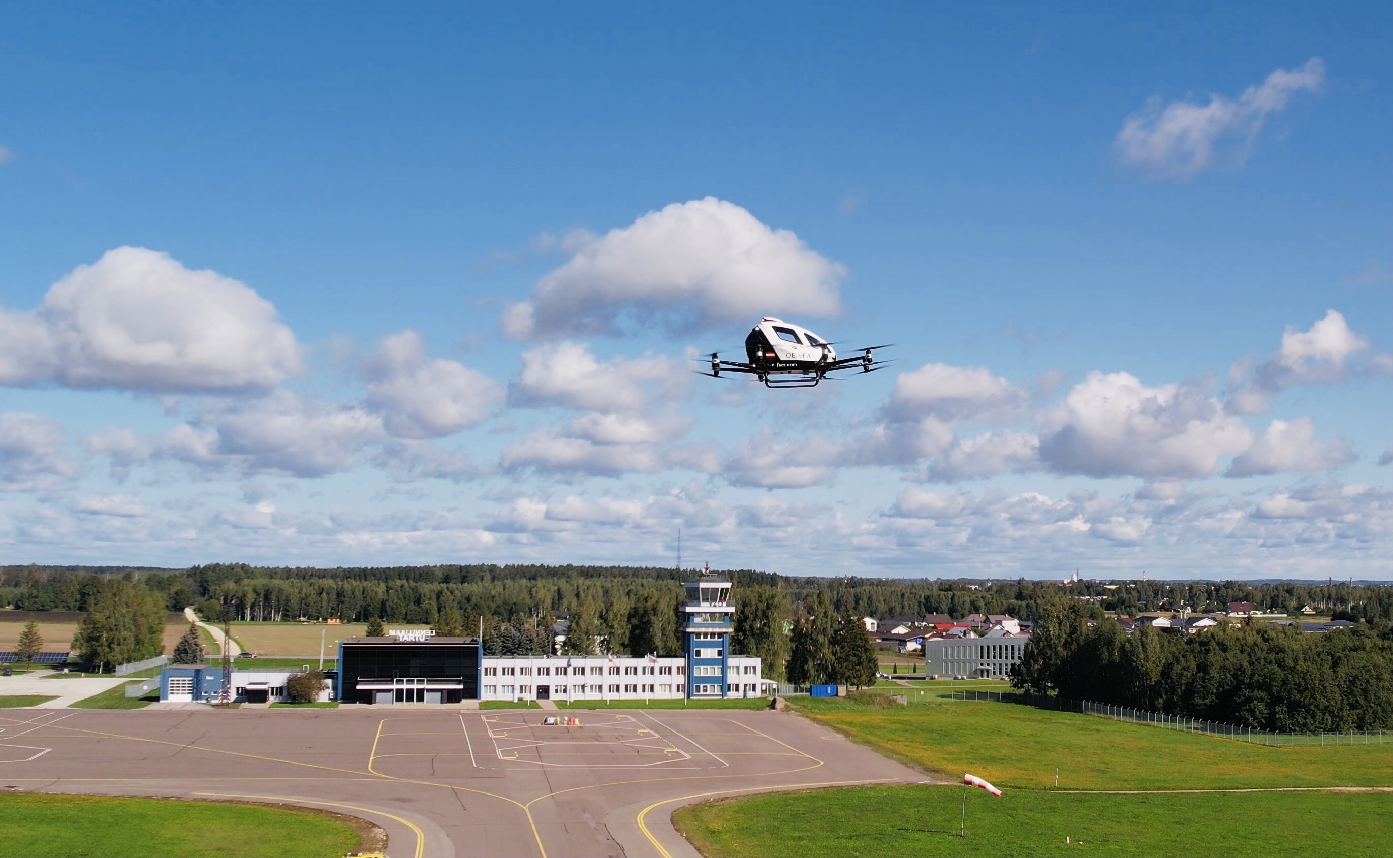 (Picture: The EHang 216 passenger-grade AAV conducting trial flights in Estonia)